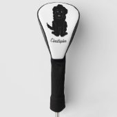 Schwarzes Goldendoodle Design Jeder Farbige Hinter Golf Headcover (Vorderseite)
