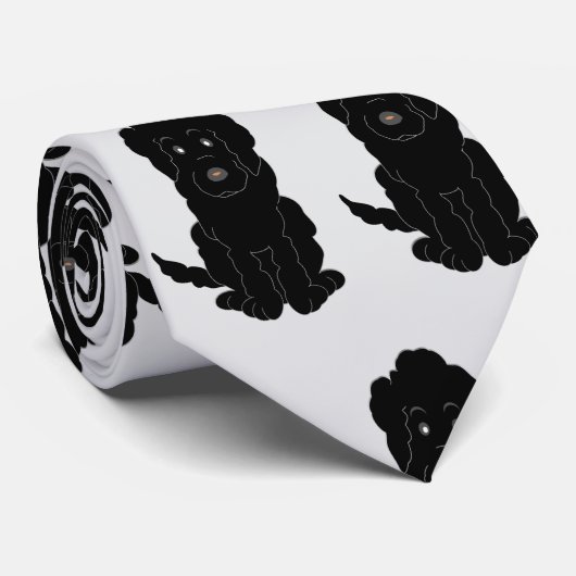 Schwarzes Goldendoodle Design Jeder Farbige Hinter Krawatte (Gerollt)