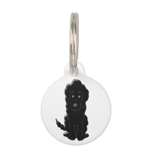 Schwarzes Goldendoodle Dog Design Personalisiert Haustiermarke