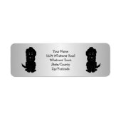 Schwarzes Goldendoodle-Hund-Design Rücksendeadress (Vorne)