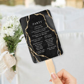 Schwarzes & Goldenes Achat-Hochzeitsprogramm Fächer