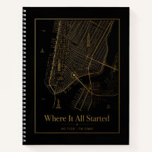 Schwarzes goldenes benutzerdefiniertes Stadtplan-S
