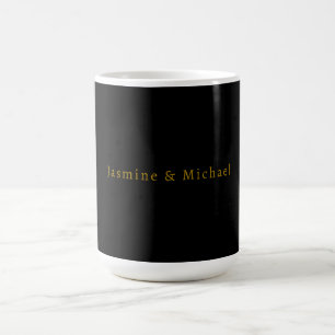 Schwarzes & Goldenes Cute Minimalist Eigenname Kaffeetasse