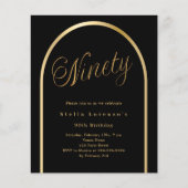 Schwarzes goldenes Drehbuch Einladung zum 90. Gebu (Vorderseite)