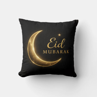Schwarzes & goldenes Eid Mubarak-Dekokissen – Rama Kissen