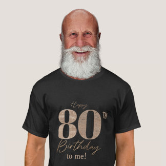 Schwarzes & goldenes elegantes Glitter 80. Foto-Ge T-Shirt