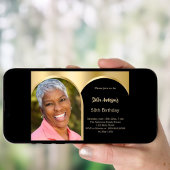 Schwarzes goldenes Foto Einladung