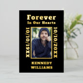 Schwarzes goldenes Foto für immer im Herzen Folieneinladung (Stehend vorne)