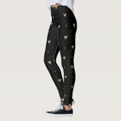Schwarzes goldenes Herz - Leggings (Links)