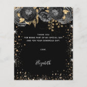Schwarzes goldenes Kleid Blumengeburtstag Vielen D (Rückseite)