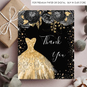 Schwarzes goldenes Kleid Blumengeburtstag Vielen D