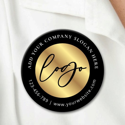 Schwarzes & goldenes Logo Corporate Company Werbea Button
