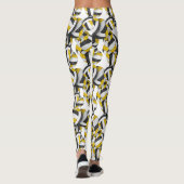 Schwarzes goldenes Mannschaftsfarbenmuster Leggings (Rückseite)