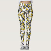 Schwarzes goldenes Mannschaftsfarbenmuster Leggings (Vorderseite)