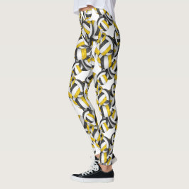 Schwarzes goldenes Mannschaftsfarbenmuster Leggings