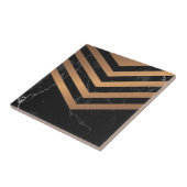 Schwarzes goldenes Marmorierungabstraktes Fliese (Seite)