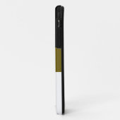 Schwarzes goldenes Olive Weiße Streifen Case-Mate iPhone Hülle (Hinten/Links)