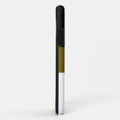 Schwarzes goldenes Olive Weiße Streifen Case-Mate iPhone Hülle (Hinten/Rechts)