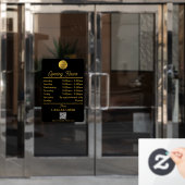 Schwarzes goldenes Skript für die Eröffnung von Ge Fensteraufkleber (Büro Tür)