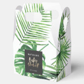 Schwarzes goldenes tropisches Blattwerk, moderne B Geschenkschachtel (Geöffnet)