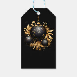 SCHWARZES & GOLDENES WEIHNACHTSORNAMENT GESCHENKANHÄNGER
