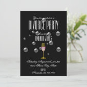 Schwarzes goldfarbenes Champagner-Party Einladung (Stehend Vorderseite)