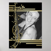 Schwarzes goldfarbenes Foto Poster (Vorne)