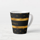 Schwarzes goldfarbenes Paar monogramm elegant Milchtasse (Rechte Ecke)