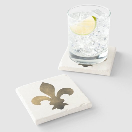 Schwarzes Goldfranzösischer Steinuntersetzer (Seitenansicht)