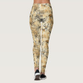 Schwarzes Goldfuchs Botanisches viktorianisches Mu Leggings (Rückseite)