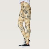 Schwarzes Goldfuchs Botanisches viktorianisches Mu Leggings (Links)