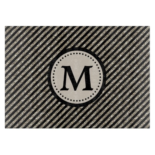 Schwarzes GoldGlitzer-Streifen-Ausschnitt-Brett Schneidebrett (Vorderseite)