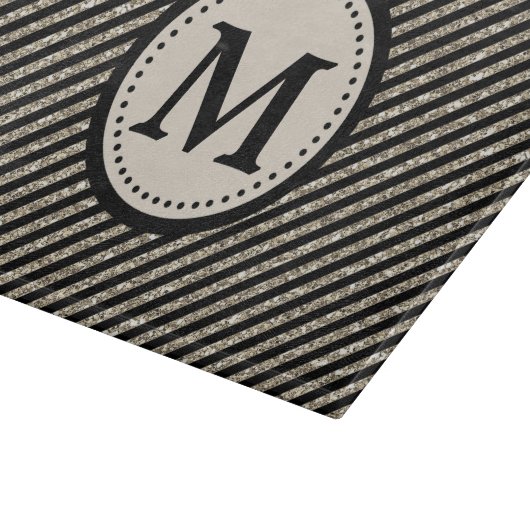 Schwarzes GoldGlitzer-Streifen-Ausschnitt-Brett Schneidebrett (Ecke)