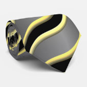 Schwarzes Goldgrau Krawatte (Gerollt)