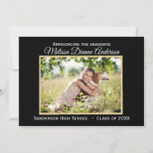 Schwarzes/Goldhintergrund - Absolvent-Mitteilung Einladung (Vorderseite)