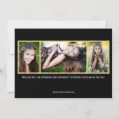 Schwarzes/Goldhintergrund - Absolvent-Mitteilung Einladung (Rückseite)