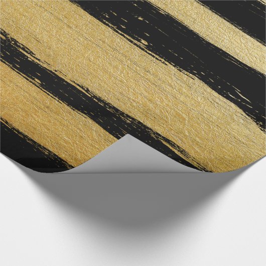 Schwarzes GoldImitatblatt moderne Geschenkpapier (Ecke)
