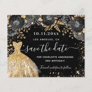 Schwarzes Goldkleid Haushalt Geburtstag Save the D