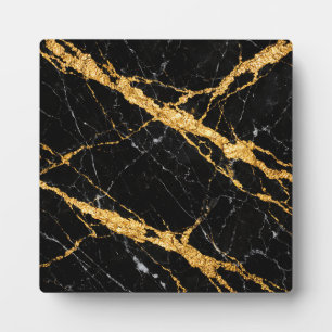 Schwarzes Goldmarmor Luxe-Muster Fotoplatte
