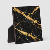 Schwarzes Goldmarmor Luxe-Muster Fotoplatte (Vorderseite)