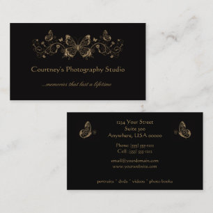 Schwarzes Goldmit filigran geschmückte Visitenkarte