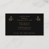 Schwarzes Goldmit filigran geschmückte Visitenkarte (Rückseite)