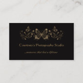 Schwarzes Goldmit filigran geschmückte Visitenkarte (Vorderseite)