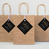 Schwarzes Goldnamensskript 50. Geburtstag Geschenkanhänger