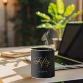 Schwarzes Goldnamensskript 50. Geburtstag Tasse