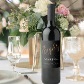 Schwarzes Goldnamensskript 80. Geburtstag Weinetikett