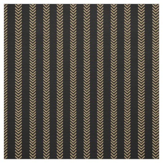 Schwarzes GoldZickzack Pfeil-Gewebe Stoff (Muster)