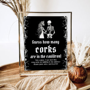 Schwarzes Gothic-Halloween-Ratespiel - Wie viele K Poster