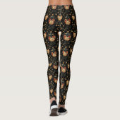 Schwarzes Gothik-Blumenkäfer-Gold Leggings (Rückseite)