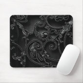 Schwarzes gotisches barockes Strudelmuster Mousepad (Mit Mouse)